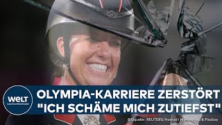 OLYMPIA IN PARIS Skandal Charlotte Dujardin schlägt Pferd 24 Mal in einer Minute – OlympiaAus [upl. by Savitt]