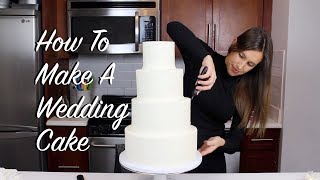 How To Make A Wedding Cake At Home  CHELSWEETS [upl. by Imoan585]