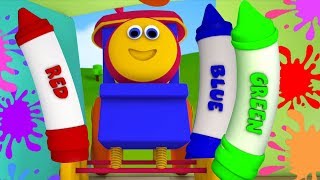 Bob o trem giz de cera  cores canção  aprender cores nomes  Kids Song  Bob Crayons Colors Song [upl. by Halueb]