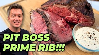 Smoked PRIME RIB on a PIT BOSS  Pellet Grill Prime Rib Roast Reverse Seared [upl. by Karlotte]