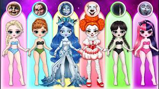 If Elsa Wednesday amp Ladybug Get Halloween Fashion In Real Life  DIY Fashion Paper Dolls [upl. by Ahsienor]