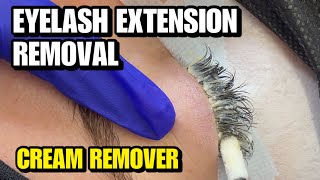 HOW TO REMOVE EYELASH EXTENSIONS USING CREAM REMOVER [upl. by Auburn]