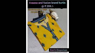 Avaasa and fusion brand kurtis at Wholesale price kurti online shopping  kurtis at wholesale price [upl. by Wightman]