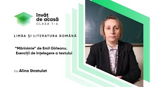 Limba și literatura română cl I quotMărinimie de Emil Gîrleanu Exerciții de înțelegere a textuluiquot [upl. by Annasoh]