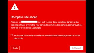 Google Deceptive Site Ahead  Issue Fix  Ethical Hacking [upl. by Kilk]