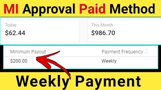 MI Approval Method  Weekly Payment MI Network  Low Traffic MI Approval [upl. by Ahsilam]