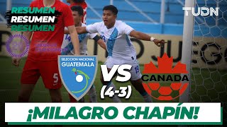 Resumen  Guatemala 4 vs 3 Canadá  CONCACAF Sub 20  TUDN [upl. by Renaud]