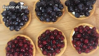 Tartelettes légères aux fruits dété  Light summer fruit tarts  夏季甜品之：冰凉爽口的水果塔（蓝莓 amp 醋栗） [upl. by Ahcsatan]