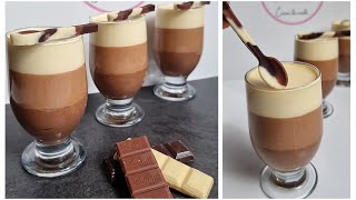 RECETTE GOURMANDE MOUSSE AUX 3 CHOCOLATS FACILE ET RAPIDE❤️🍫 [upl. by Ahsuatal505]