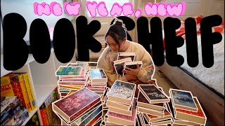 organize my bookshelves with me bookshelf tour  book embossing [upl. by Nomaid666]