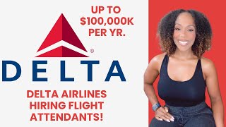 Delta Airlines is hiring Flight Attendants Make up to 100000 a year flightattendant delta [upl. by Naras]