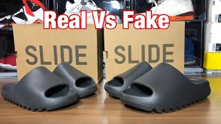 Adidas Yeezy Slide Onyx Real Vs Fake Review [upl. by Yras]