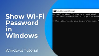 Show WiFi Password in Windows 1011  Command Prompt [upl. by Rednirah]