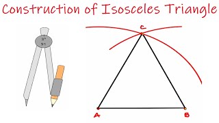 Construction of Isosceles Triangle  3 Easy and Fast Steps [upl. by Maryly272]