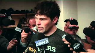 Jaromir Jagr makes fun of Ilya bryzgalov post game april 11th 2012 [upl. by Herrah]