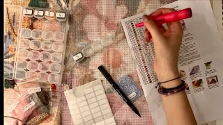 😴 ASMR  Organizing the diamonds 💎 Of my Diamond Painting  Clicky Whispers [upl. by Avonasac244]