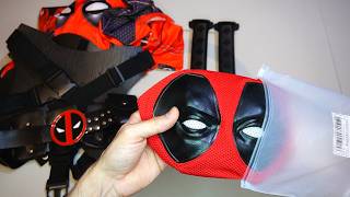 Unboxing Deadpool Costume Suit Holsters Swords Mask [upl. by Eliam338]