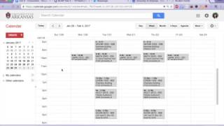 UARK Importing Your Class Schedule Into Google Calender [upl. by Aggappora838]