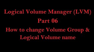 Logical Volume Manager LVM  Part 06 Tamil [upl. by Ewnihc]