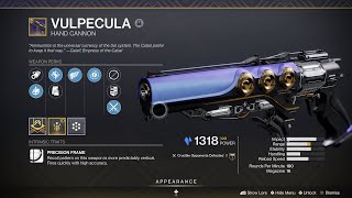 GOD ROLL VULPECULA 150 KD W Lorentz Driver Max range with Adagio Destiny 2 Crucible l Destiny PVP [upl. by Gitlow]