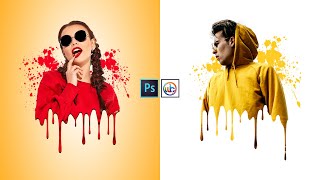 Dripping Effect  Splatter Effect  Photoshop Editing Tutorial [upl. by Gannie44]