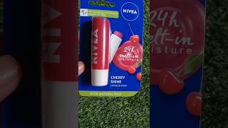 Nivea Cherry Shine lip balm🍒 review nivea skincare shorts lipbalm review affordable [upl. by Elocin]