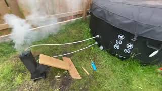 How to heat hot tub with thermosyphon using rocket stove [upl. by Karena]