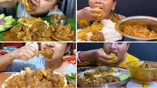 ASMR Mouton Watering Nonveg Food Eating Compilation  Spicy Mutton Curry Mutton Kaliji  Mukbang [upl. by Lari]