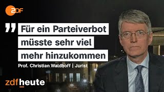 Was bräuchte es für ein AfDVerbotsverfahren Interview mit Staatsrechtler Waldhoff  ZDFheute live [upl. by Enelrae]