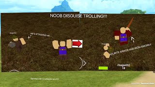 ROBLOX Booga Lost Sea  NOOB DISGUISE TROLLING WITH IRON SWORD NEW WEAPON [upl. by Eide302]