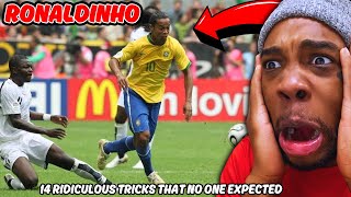 American Reacts to Ronaldinho 14 Ridiculous Tricks That No One Expected [upl. by Sessylu]