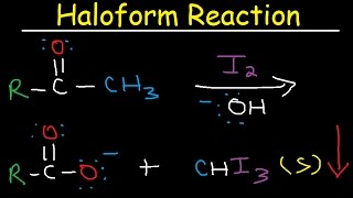 Haloform Reaction Mechanism With Methyl Ketones  Iodoform Test [upl. by Nnywg783]