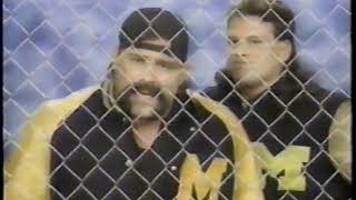 Steiner Brothers  Cage Promo 19901103 [upl. by Nosydam386]