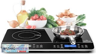 Duxtop LCD Portable Double Induction Cooktop 1800W Digital Electric Countertop Burner Sensor Review [upl. by Aruasi]