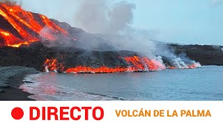 La LAVA del volcán de LA PALMA cae al MAR y forma otra FAJANA cerca de TAZACORTE RTVE [upl. by Anilatak842]