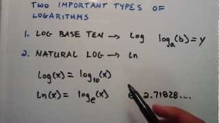 What are the Two Important Types of Logarithms  Log Base e and Log Base 10   Logarithms Lesson 3 [upl. by Sibeal996]