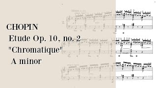 CHOPIN Etude Op 10 no 2 quotChromatiquequot in A minor  Sheet MusicMusic score [upl. by Rosenberger68]