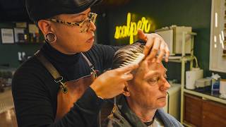 💈 Relax amp Be Pampered With A Shave Hair Wash amp Hair Styling  Scalper Barbershop Mexico City [upl. by Pretrice834]