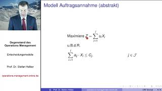 Video 121 zum quotOperations Management Tutorialquot Entscheidungsmodelle [upl. by Assened]