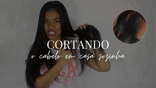 COMO CORTAR O CABELO EM CASA SOZINHA [upl. by Letney]