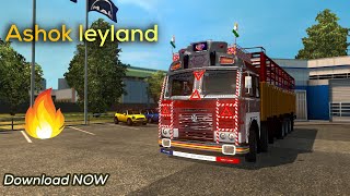 ets2 indian truck mod download  ets2 14 wheeler leyland truck mod  GTA TAK [upl. by Ploch421]