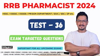 RRB PHARMACIST EXAM PREPARATION  Railway pharmacist exam questions 2024 [upl. by Anohr694]