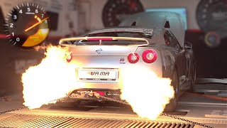 800HP Nissan GTR FLAMETHROWER on the DYNO by VAMA  Feat Garret G25660 Turbos amp Forged Internals🔥 [upl. by Neelyaj800]