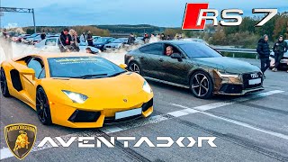 Ð‘ÐžÐ™ÐÐ¯ AUDI RS7 vs Lambo Aventador  SRT 8 v GTR 900 HP  Porsche 911 v Tesla  AMG E63s vs BMW M5 [upl. by Losse]