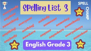 English Grade 3 Spelling List 3 [upl. by Eisenberg]