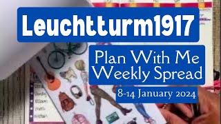 Leuchtturm1917 Plan With Me  8 thru 14 January 2024  No Sticker Kit [upl. by Tewell197]