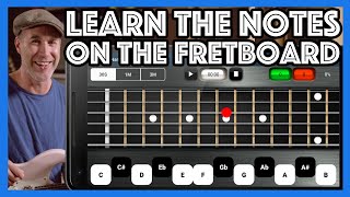 Struggling to learn the notes on the fretboard Get the JustinGuitar Note Trainer Apple amp Android [upl. by Jehiah]