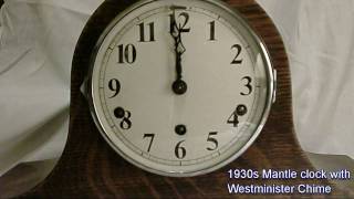 1930s Mantle Clock Westminster Chimes [upl. by Airoled]