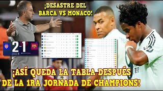 🚨DESASTRE del BARÇA vs MÓNACO y ASÍ QUEDA la TABLA de la NUEVA CHAMPIONS LEAGUE ¡RESUMEN 1RA JORNADA [upl. by Casey]