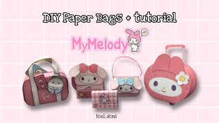 How to make diy  MyMelody Paper Bags  remake [upl. by Retsim]